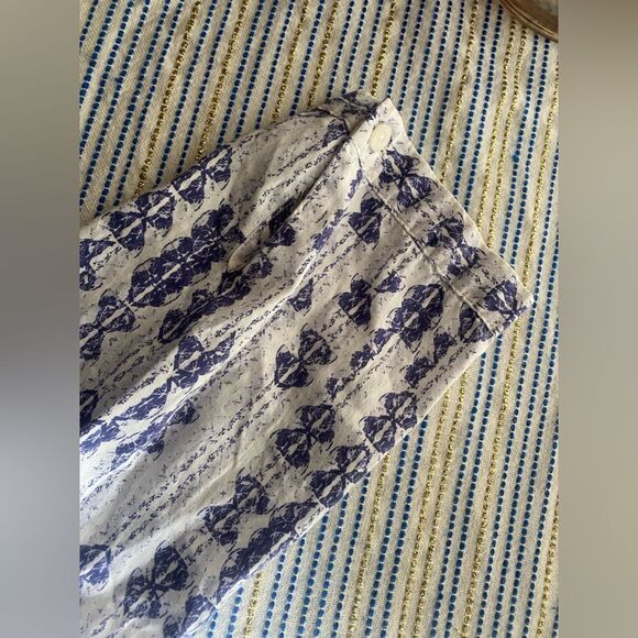 PATAGONIA WOMENS COTTON CASUAL  SHIRT WHITE PURPLE 3/4 SLEEVE SZ 12 - Picture 7 of 12